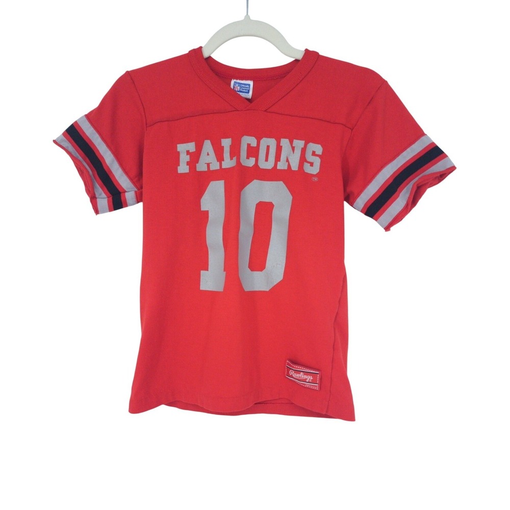 Youth VTG NFL Team Atlanta Falcons Football Shirt #10 Steve‎ Bartkowski LG 14/16